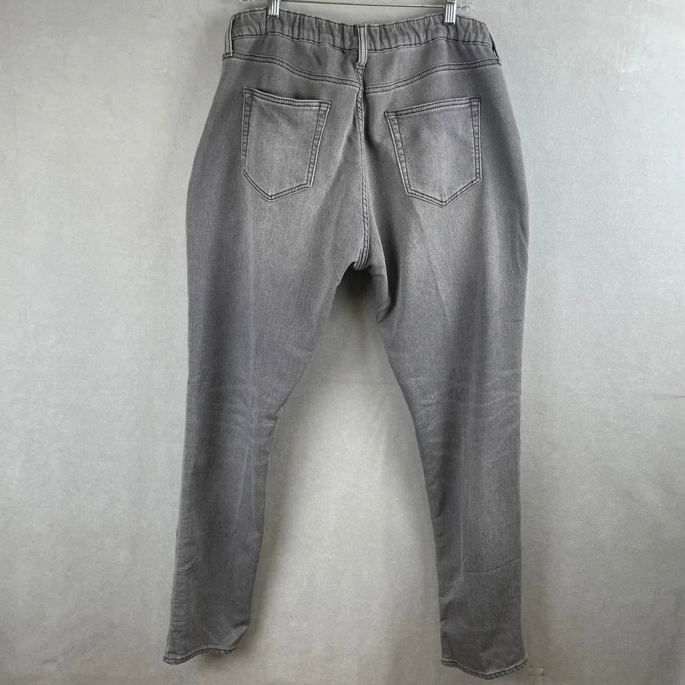 Uniqlo Slim Tapered Jeans Men XL Gray Low Rise Drawstring Everyday Stretch Denim